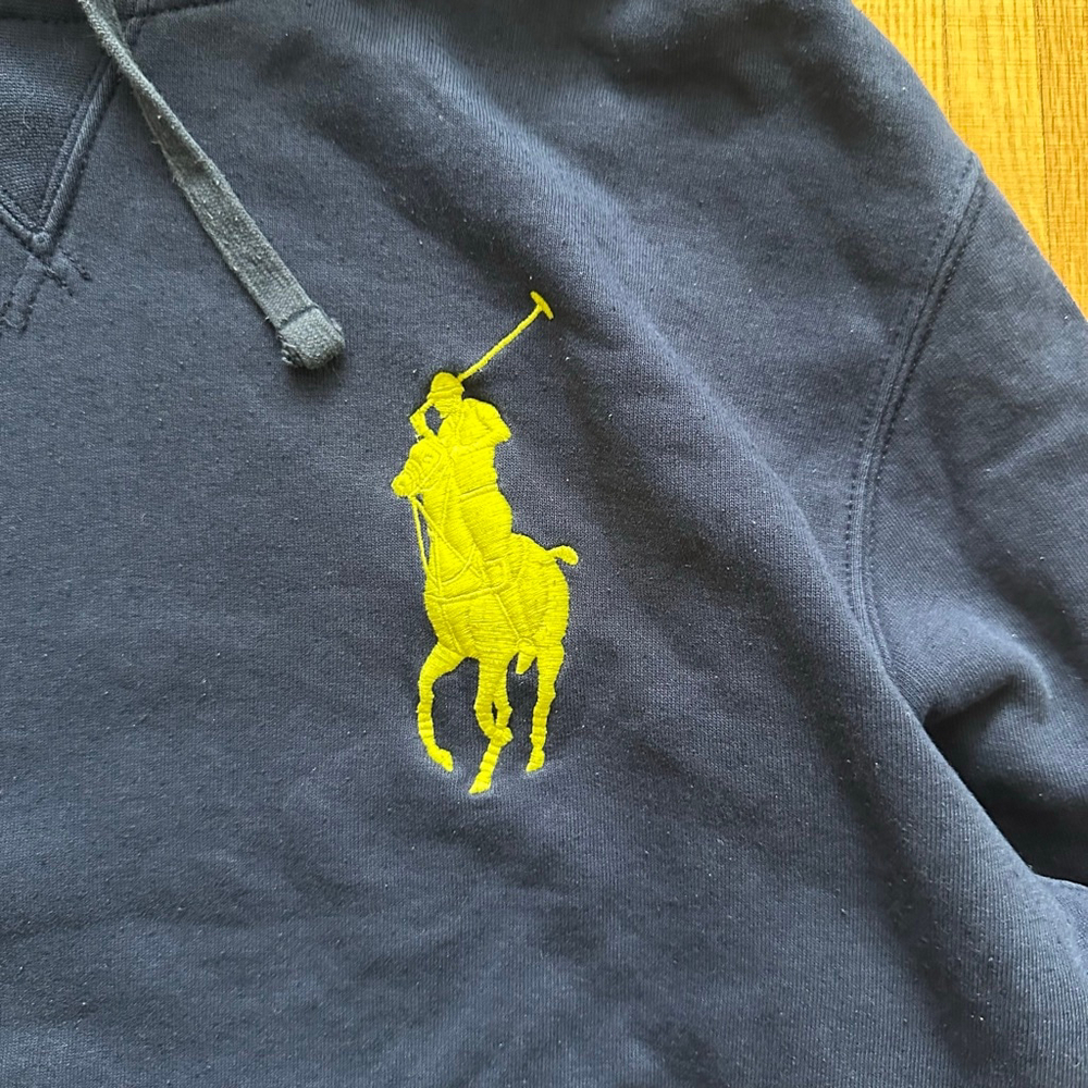 Polo Ralph Lauren Big Pony #3 Hoodie Size Large Blue - Picture 2 of 5